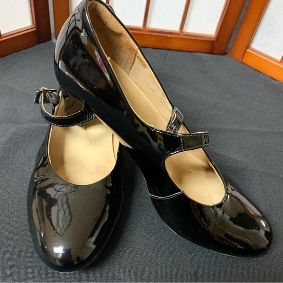 Ziera Refined Comfort Black Patent Heel Shoes Trixie 41FF approx.US 10.5 - Picture 4 of 10